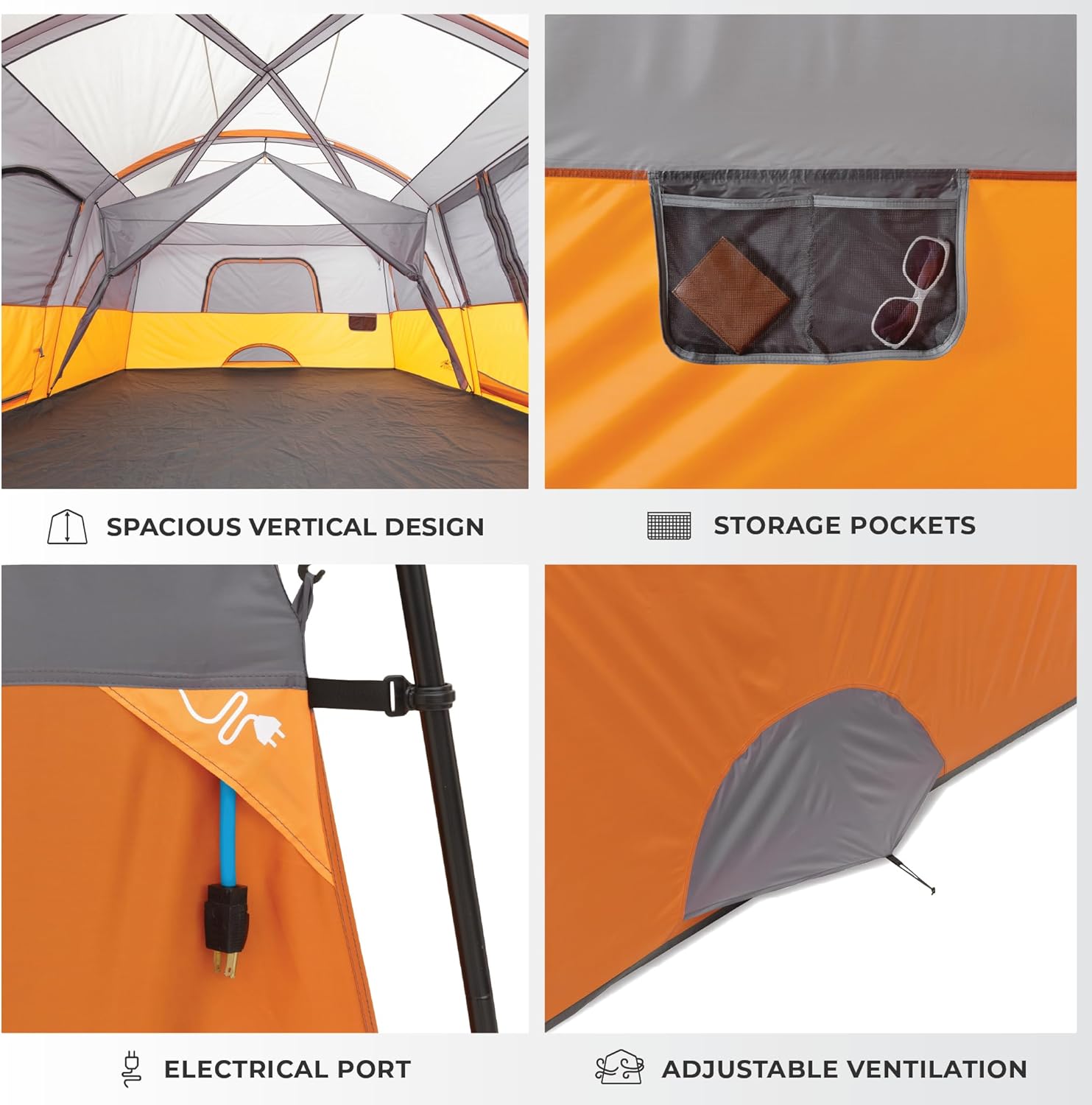 CORE Tent for Family Camping | 10 Person / 11 Person / 12 Person Large Multi Room Cabin Tents for Car Camping & Outdoor Adventures - Image 6